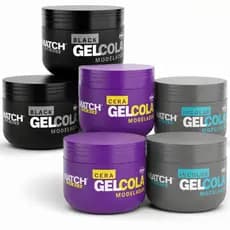 Kit 6x Gel Cola Incolor, Cera ou Black Sem Álcool Modela e Fixa Penteados Match Formen 300g