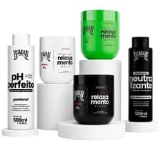 Kit Alisamento Masculino Completo Lisman For Man com Shampoo Neutralizante e Máscara Pós-Química