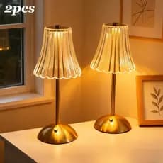 Luminária Abajur de Mesa com Barra de LED para Iluminação Interna Sensor de Toque Sem Fio e Três Cores 110/220v