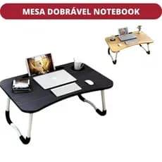 Mesa Preto Dobrável De Madeira Portátil Para Estudo notebook Utilidades