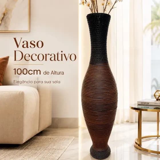 Vaso Decorativo Vaso de Chão Grande Alto 100cm para Decoração de Sala Hall Escritório Vaso Texturizado Enfeite de Chão