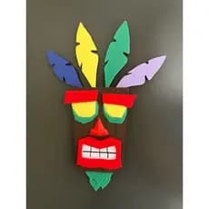 Mascara decorativa do aku aku do jogo crash bandicoot decoraçao quarto gamer geek