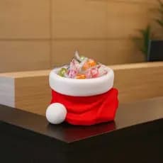Porta balas natalino chapéu de papai Noel porta trecos decorativo decoração de natal