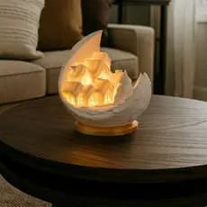 Luminária de lua com vila natalina com vela artificial decoração de natal