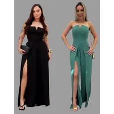 Macacão Feminina Tomara que Caia Elegante Social moda Verao
