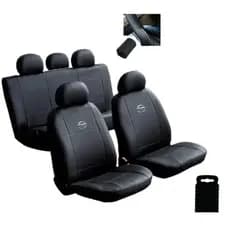 Capas De Banco Carro Couro Impermeável Nissan Versa Frontier Kicks March Sentra + Capa De Volante