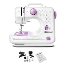 Maquina De Costura Bivolt Com Pedal Portátil + Acessórios