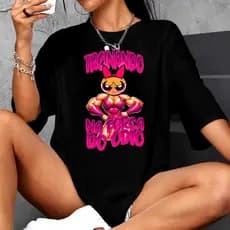 Camiseta Feminina Algodão, Academia,CrossFit,Corrida,Caminhada,Treino,Lindinha Florzinha Docinho Treino na Força do Ódio