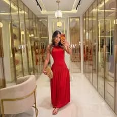 VESTIDO ASSIMÉTRICO LONGO  LOLA  PATY NORDESTINA  MALHA ROMANTIC PREMIO TOQUE POLIAMIDA GELADINHA MACIO COMFORTAVEL LUXO