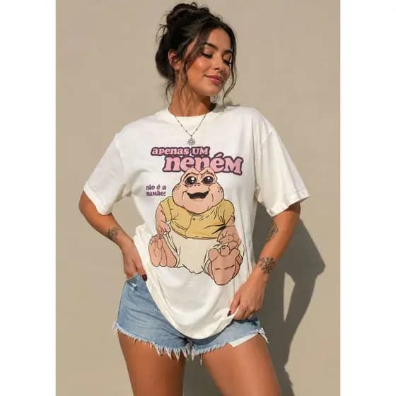 Camiseta branca Tshirt Camisetao Baby Dinossauro - Apenas um Neném Envio Imediato