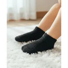 Kit 3 Pares Meia Infantil Peluciada Bebê Lã Térmica Quentinha Antiderrapante Inverno Macia