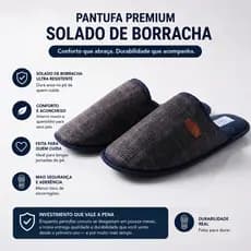 Pantufa Masculina Feminina Gasf Forrada Lã Confortável Macio Solado Borracha Pantufa Unissex Chinelo De Inverno