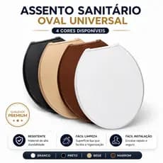 Assento Sanitário Tampa Vaso Redondo Oval Universal Basico Design Clean Minimalista