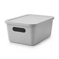 Cesto Organizador 5L Canelado com Tampa Closet Banheiro Cozinha Quarto
