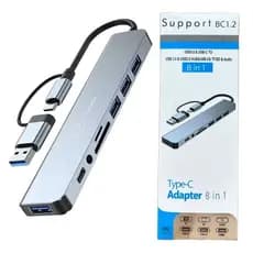 Hub USB C 8 Em 1 Adaptador Multifuncional Para Notebook E Tablet