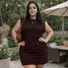 Vestido Curto Manguinha Morcego Muscle Plus Size G1 Vestido Casual De Algodão Vestido Basico Confortavel