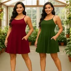 Kit C/2 Vestidos Curto Alcinha e Bolso Confortavel Viscolycra Elastano Verão Vestidinho Leve