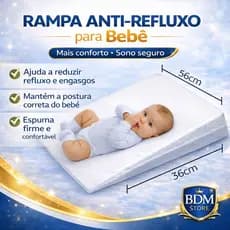 Travesseiro Anti-Refluxo Bebê para Berço – Inclinação 12°, Capa Lavável e Tamanho Grande