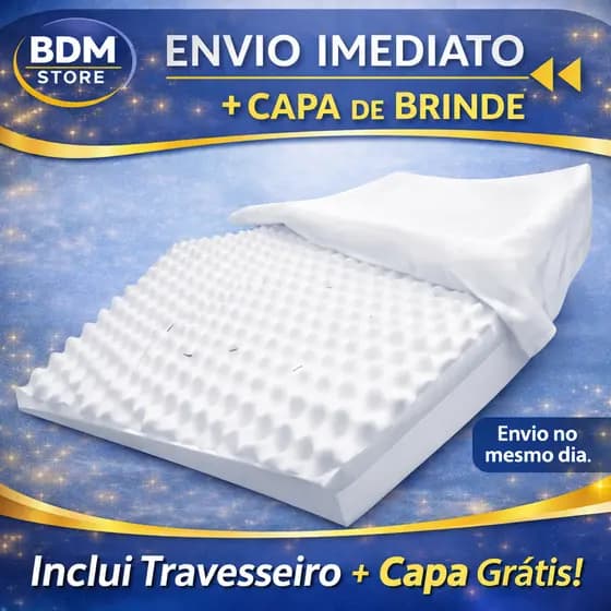 Travesseiro Anti Refluxo Adulto – Para Cama – Gestante/Pós operatório – Com Capa e Zíper