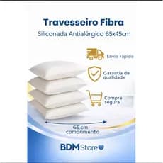 Kit Travesseiros de silicone/flocado 65x45cm – Antialérgicos, Antiácaro e Conforto Premium