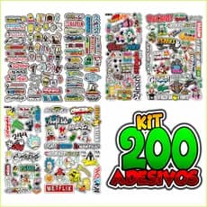 Kits 200 Adesivos para Bike Moto Capacete Carro - Frases Osascorte Aranha Grau 244 - APROVA D'AGUA