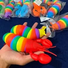 Com 2/4 Brinquedo Autista 3D Articulado Lesma Lagosta Colorido Sensorial Alivia Antiestresse Autismo Alivio Fidget Toy