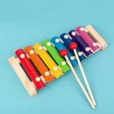Com 2 Xilofone Infantil Brinquedo Piano Musical Com Baqueta de Plástico Montessori Educacional e Didático Sensorial