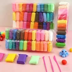 60 a 240 PCS Massinha Argila EVA Macia Leve Cores Ferramentas Massa Não Não-Tóxica + Acessórios 660
