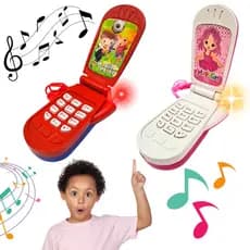 Com 2 Brinquedo Celular Musical Infantil com Luz a Bateria Infantil Brinquedo De Menino e Menina Lembrancinha