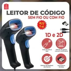 Leitor De Código De Barras Scanner Portátil Laser Com Fio ou Sem Fio USB1D/2D Leitor de Qr Code e Código de Barras
