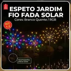 Espeto Jardim Solar com Placa solar Led embutido RGB ou Luz Quente para Ambientes externos