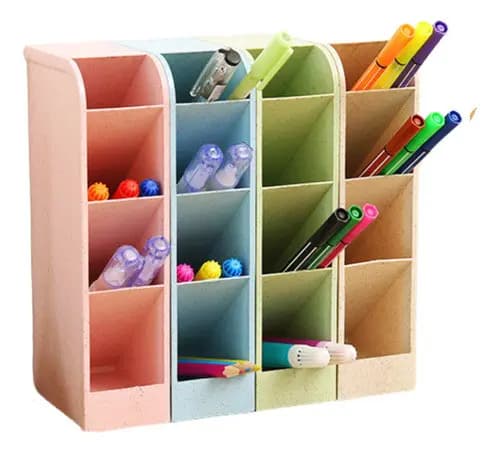 Porta Caneta E Lapis Organizador Vertical Com Divisórias