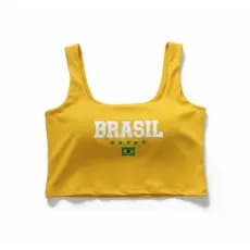 Cropped do Brasil  Estampa Torcedora Copa 2026