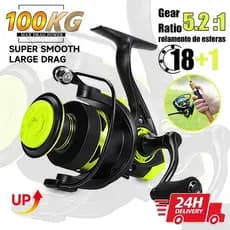100kg Max Metal Carretilha De Pesca Com 5.2 : 1 HK1000-7000 Alta 10kg Max Molinete De Pesca Molinete Sports Pitching Pes
