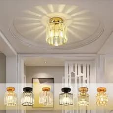 Lâmpada Led Moderna Para Corredor Com De Teto De Cristal Varanda De 3 Cores