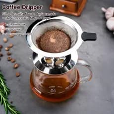 101/102/103 Filtro De Café INOX- Coador Sem Uso De Papel - COM ALÇA DE SILICONE Premium