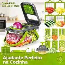 Kit de Cortador de Legumes Multifuncional 22 em 1 Múltiplas Lâminas Intercambiáveis Ajudante Perfeito na Cozinha
