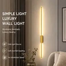 Arandela LED Linear Longa Minimalista Luz Lateral Suave e Não Cegante Bivolt Ideal para Quarto e Sala