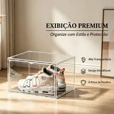 KIT1-4 Caixa De Sapato Dobrável Armazenamento Transparentes Sapateira Empilhável Prova De Poeira Dormitório ArmáriO
