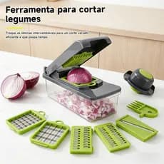 Multiuso Profissional Cozinha Slicer Aço Inox 16 em 1 Fatiador Cortador Ralador De Legumes Verduras Frutas Alimentos