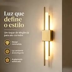 Arandela LED Minimalista de Duas Barras Luz Ambiente Aconchegante Bivolt 110V-220V Ideal para Corredor e Quarto