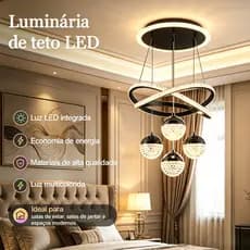 110V-220V Lustre Sala De Jantar Luz 2026 Novo Estilo Simples Cozinha Quarto Moderno 3 Cores Em 1