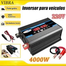 Inversor De Carro DC 12V Para 4000W AC 220V Display LED Multifuncional 2 USB Conversor De Energia Adaptador De Carregado