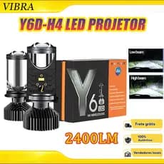 2 Pcs 24000LM Ônibus H4 LED Mini Projetor Kit De Conversão De Farol De Lente De Carro Hi/Lo