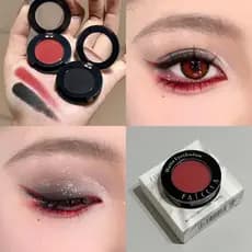 Paleta de Sombras Gótica Fumê Vermelha e Preta Maquiagem Fumê Estilo Americano Garota Picante Paleta de Sombras Exagerad