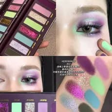 Paleta de Sombras de Oito Cores Peroladas, Maquiagem Fumê Estilo Gótico, Maquiagem de Palco Cosplay Europeia e Americana
