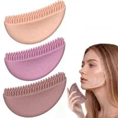 Escova facial de silicone multicolorida e escova linfática, com cerdas macias para limpeza profunda dos poros e massagem