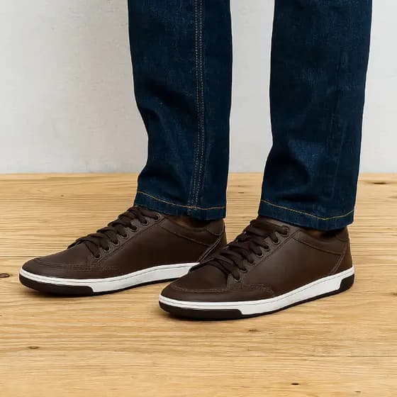 Sapatenis Masculino Em Couro Tenis Social Casual Leve Confortavel Macio Em Promoção Envio Imediato