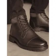 Bota Coturno Masculino Couro Legítimo Casual Social Cano Médio Zíper Lateral Solado Tratorado Premium