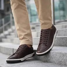 Tênis Masculino Sapatênis Em Couro Legitimo Sapato Elegante Confortável Macio Leve Para o Dia a Dia